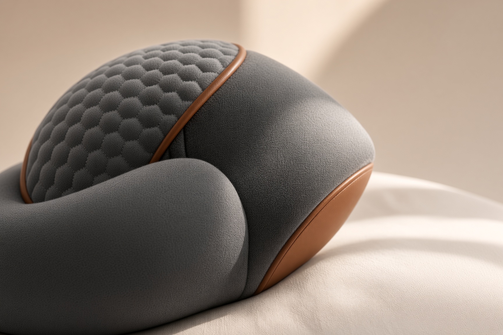 Close-up of the NeckEase™ 26° cervical traction contour and textured surface